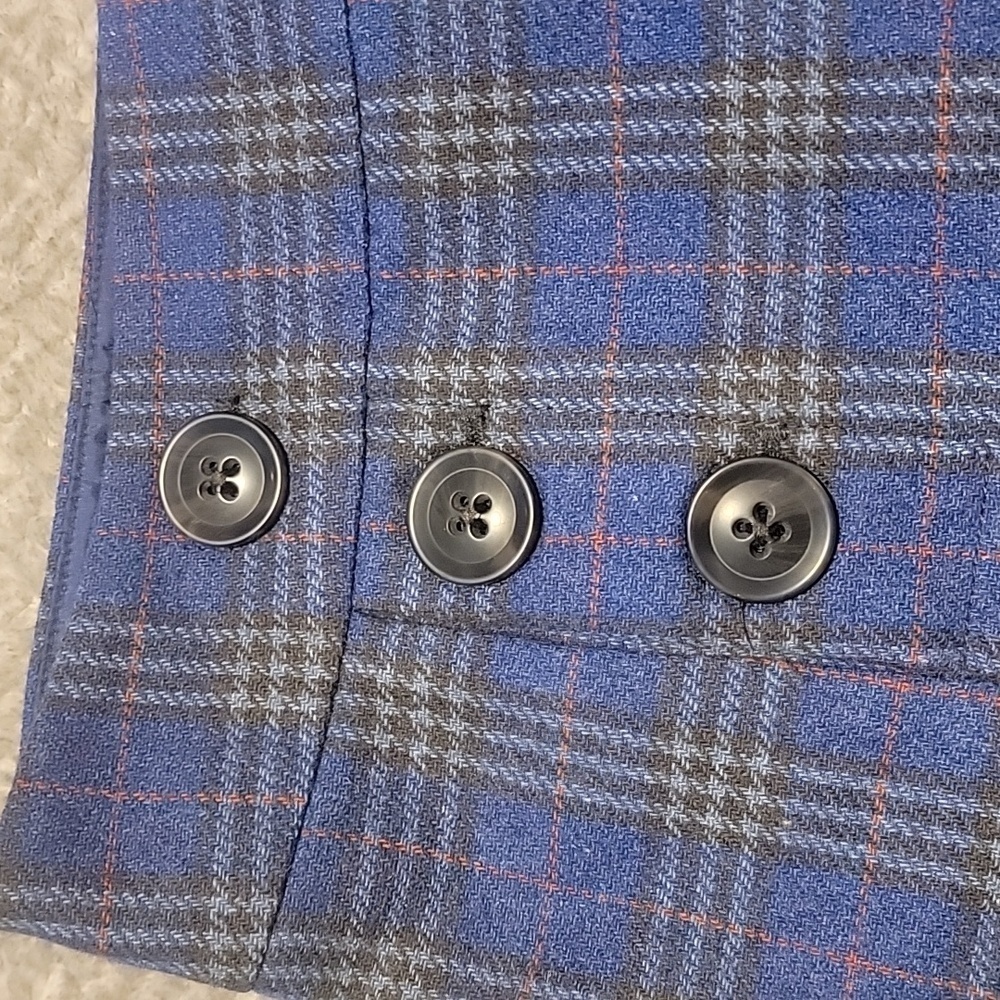 Vtg Y2K Gap Skirt Blue Plaid Wool Blend Mini School Tartan - Picture 2 of 5